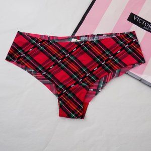 nwt victoria's secret pink plaid logo no show seamless cheeky brief